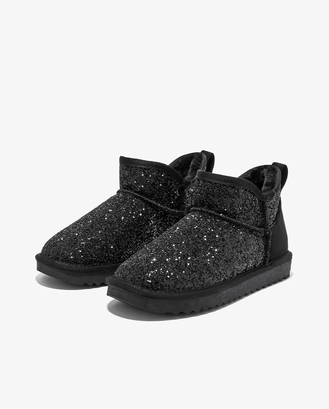 Botas de pelo de mujer estilo australianas de caña baja nordic lite ww glitter - D.Franklin - Negro Negro-3