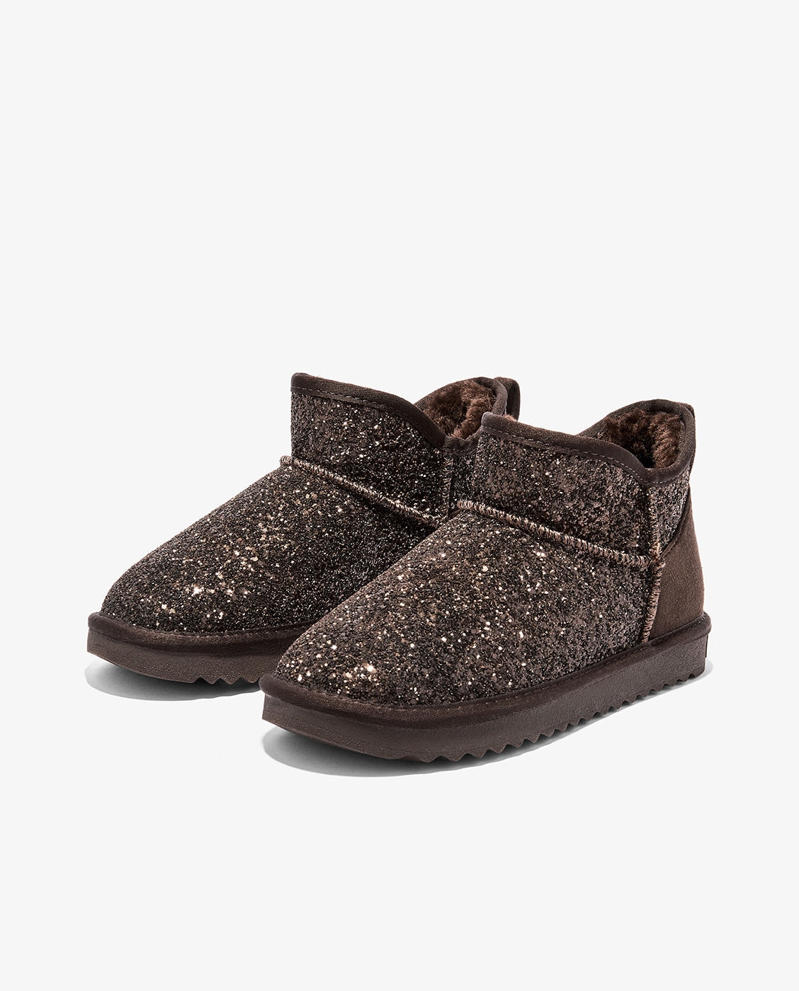Botas de pelo de mujer estilo australianas de caña baja nordic lite ww glitter - D.Franklin - Marrón chocolate Marrón chocolate-3