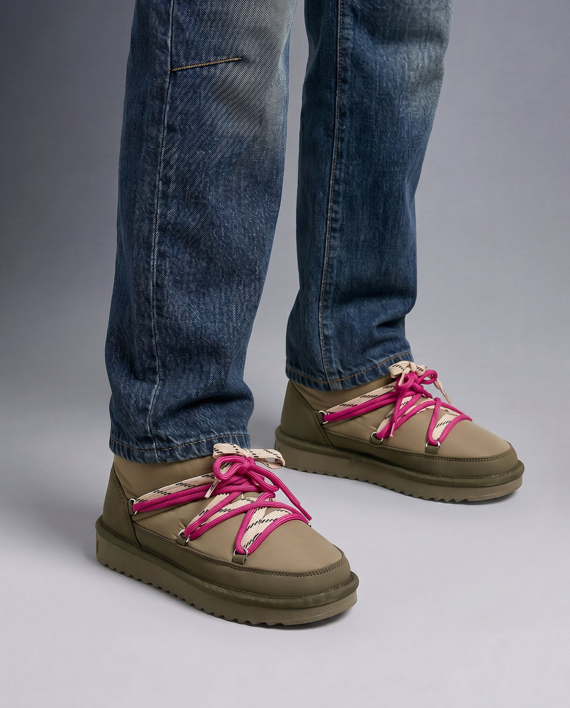 Botas de pelo de mujer de nylon con cordones nordic lite masal - D.Franklin - Kaki Kaki-2