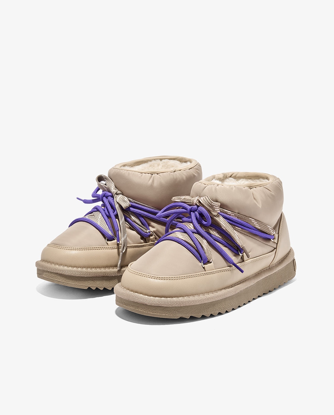 Botas de pelo de mujer de nylon con cordones nordic lite masal - D.Franklin - Beige Beige-3