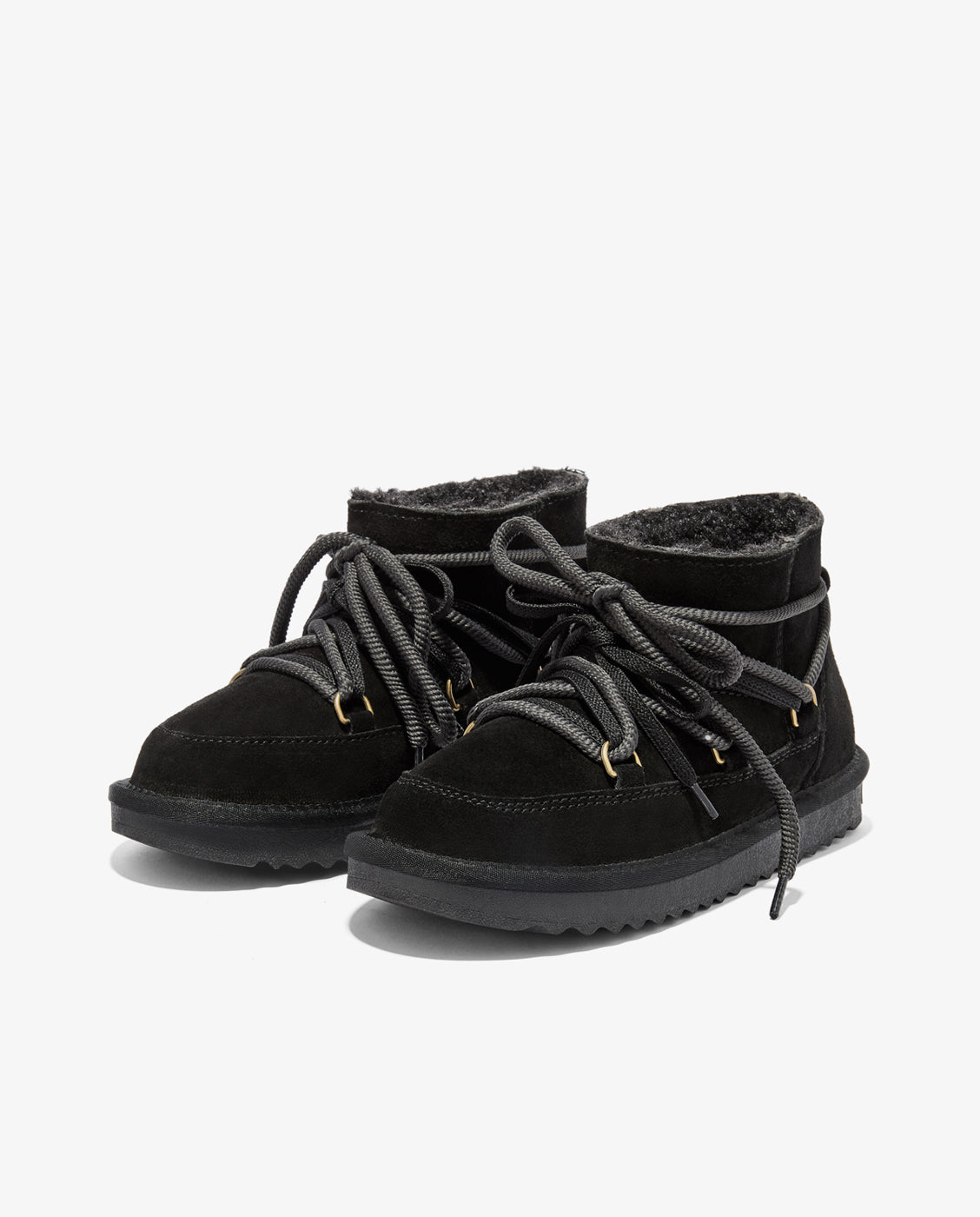 Botas de pelo de mujer estilo australianas en piel con doble cordonera nordic lite gno - D.Franklin - Negro Negro-3