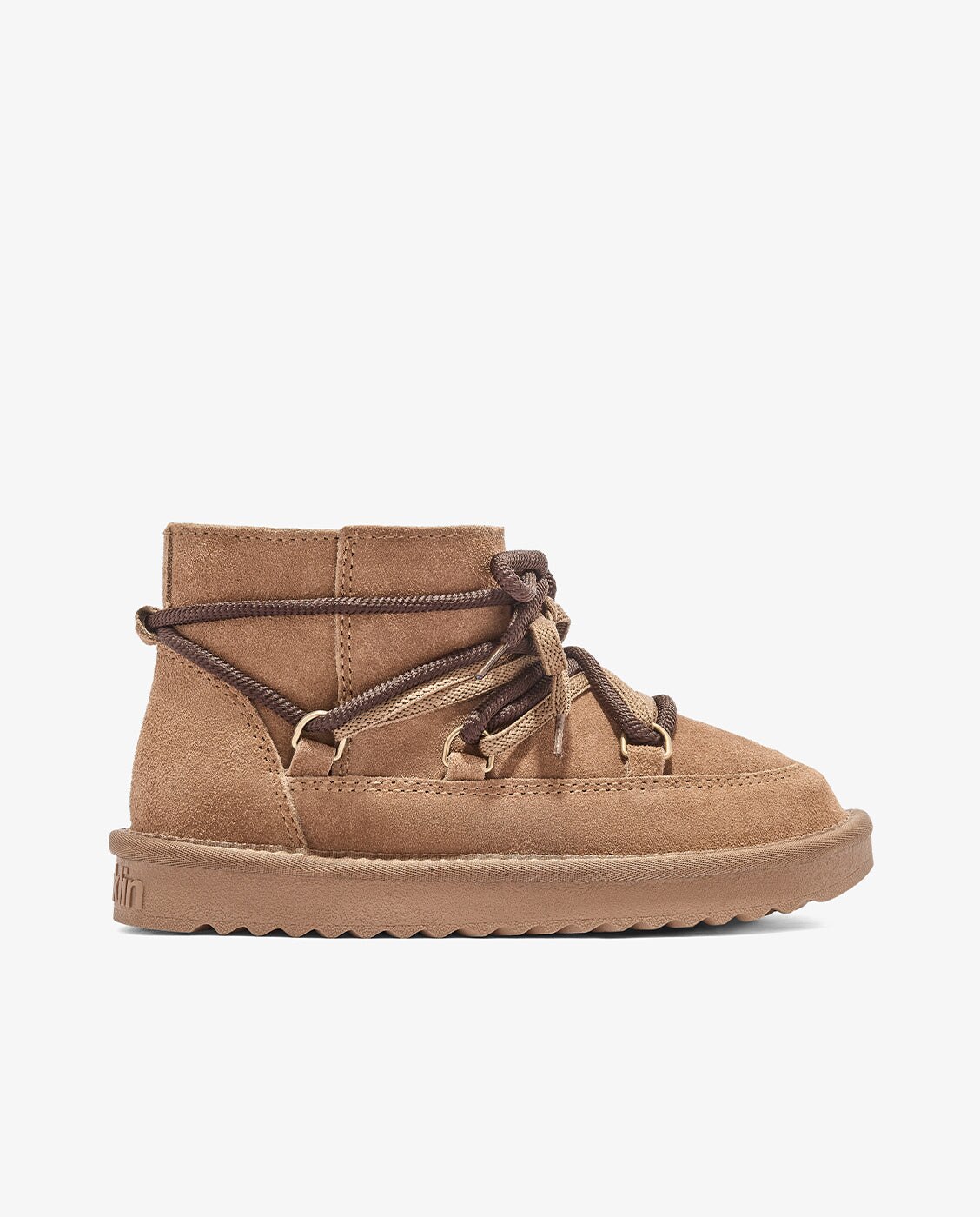 Botas de pelo de mujer estilo australianas en piel con doble cordonera nordic lite gno - D.Franklin - Camel Camel-1