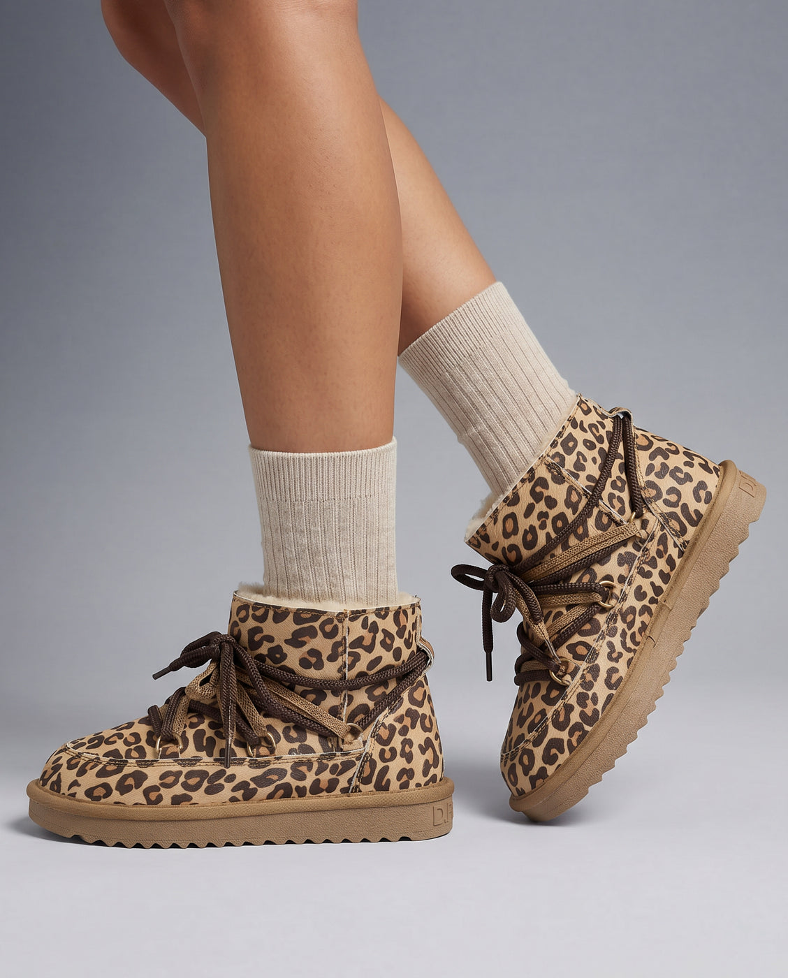 Botas de pelo de mujer estilo australianas de piel con cordones nordic lite - D.Franklin - Multicolor Multicolor-2