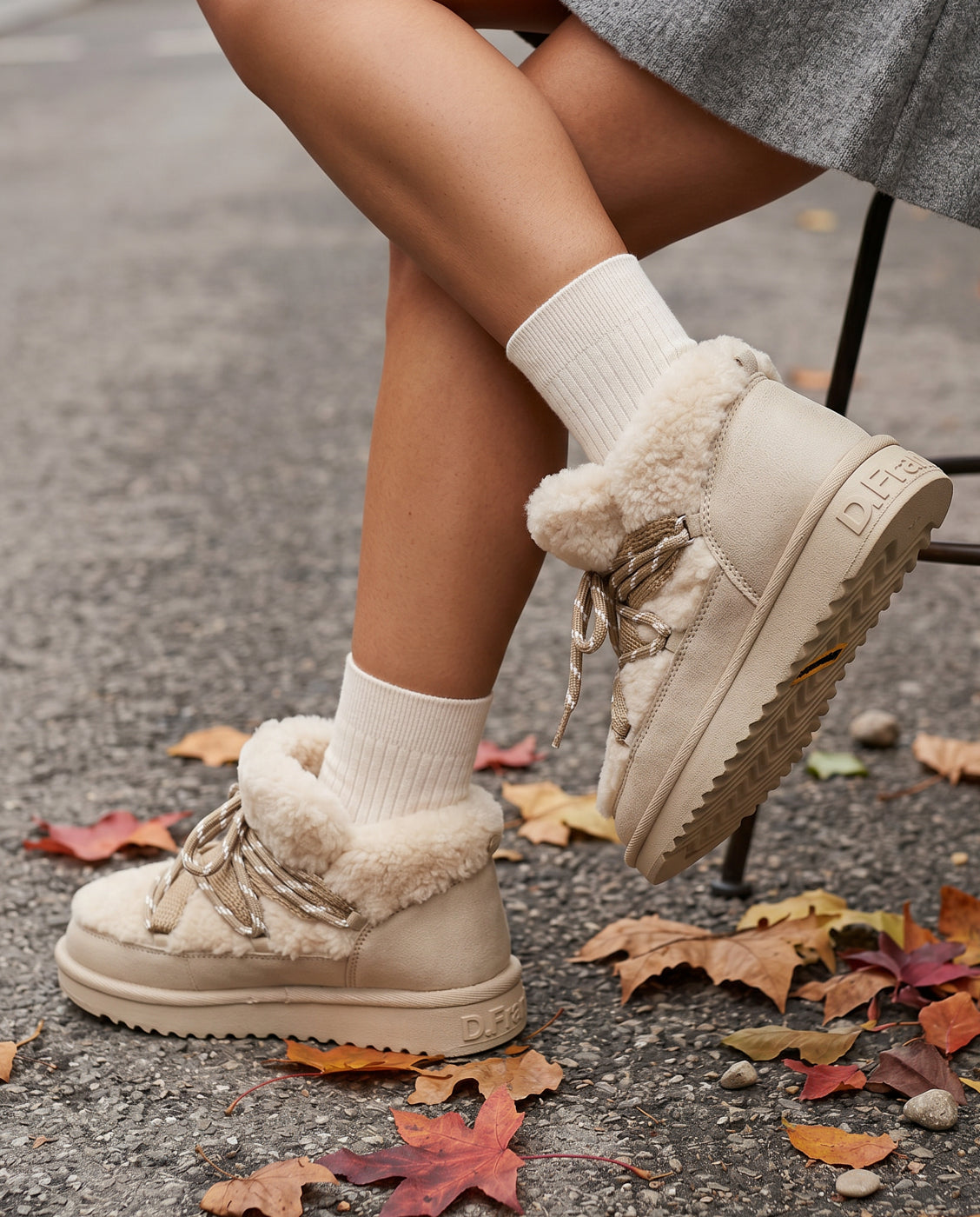 Botas de pelo de mujer estilo australianas de microfibra nordic lite sherpa - D.Franklin - Beige Beige-2
