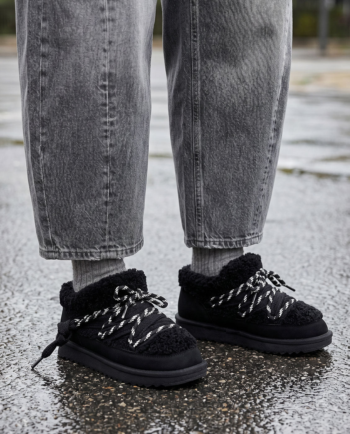 Botas de pelo de mujer estilo australianas de microfibra nordic lite sherpa - D.Franklin - Negro Negro-2