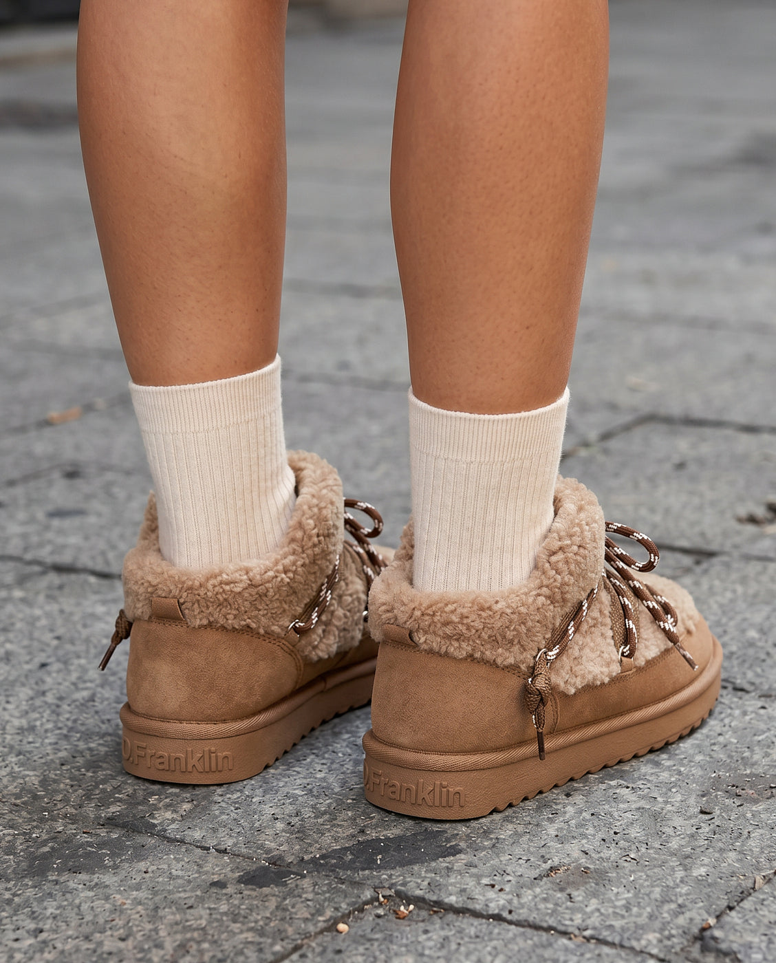Botas de pelo de mujer estilo australianas de microfibra nordic lite sherpa - D.Franklin - Camel Camel-2
