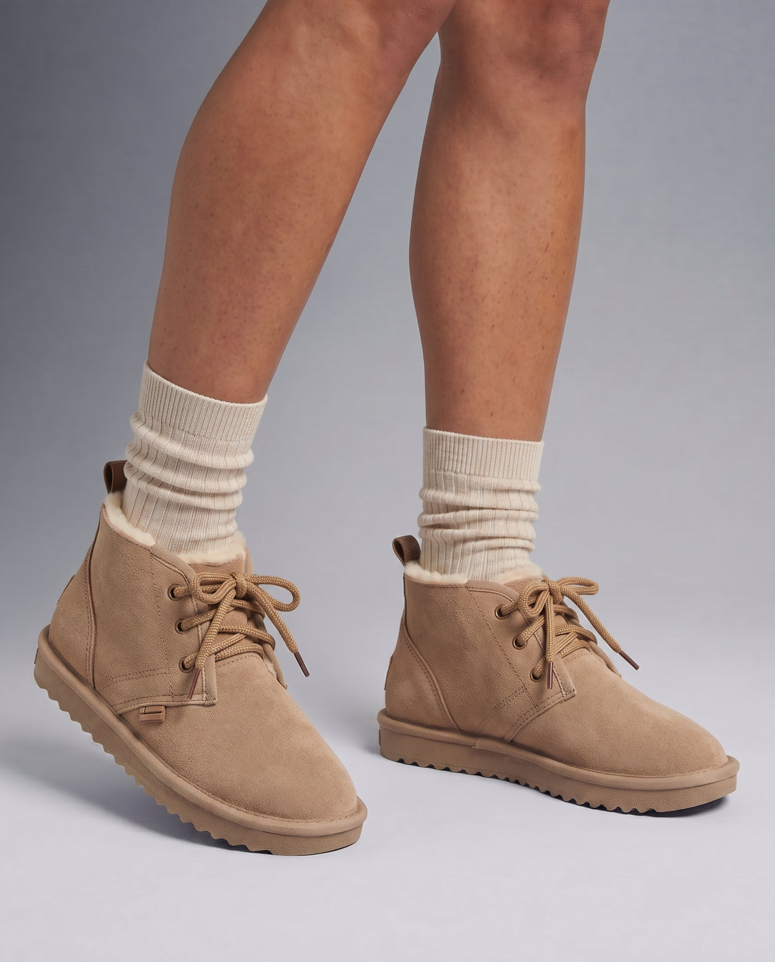 Botas de pelo unisex en piel con cordones nordic lite safari - D.Franklin - Camel Camel-3