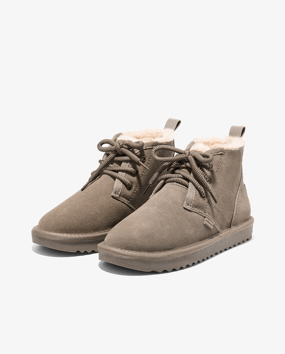 Botas de pelo unisex en piel con cordones nordic lite safari - D.Franklin - Gris Gris-4