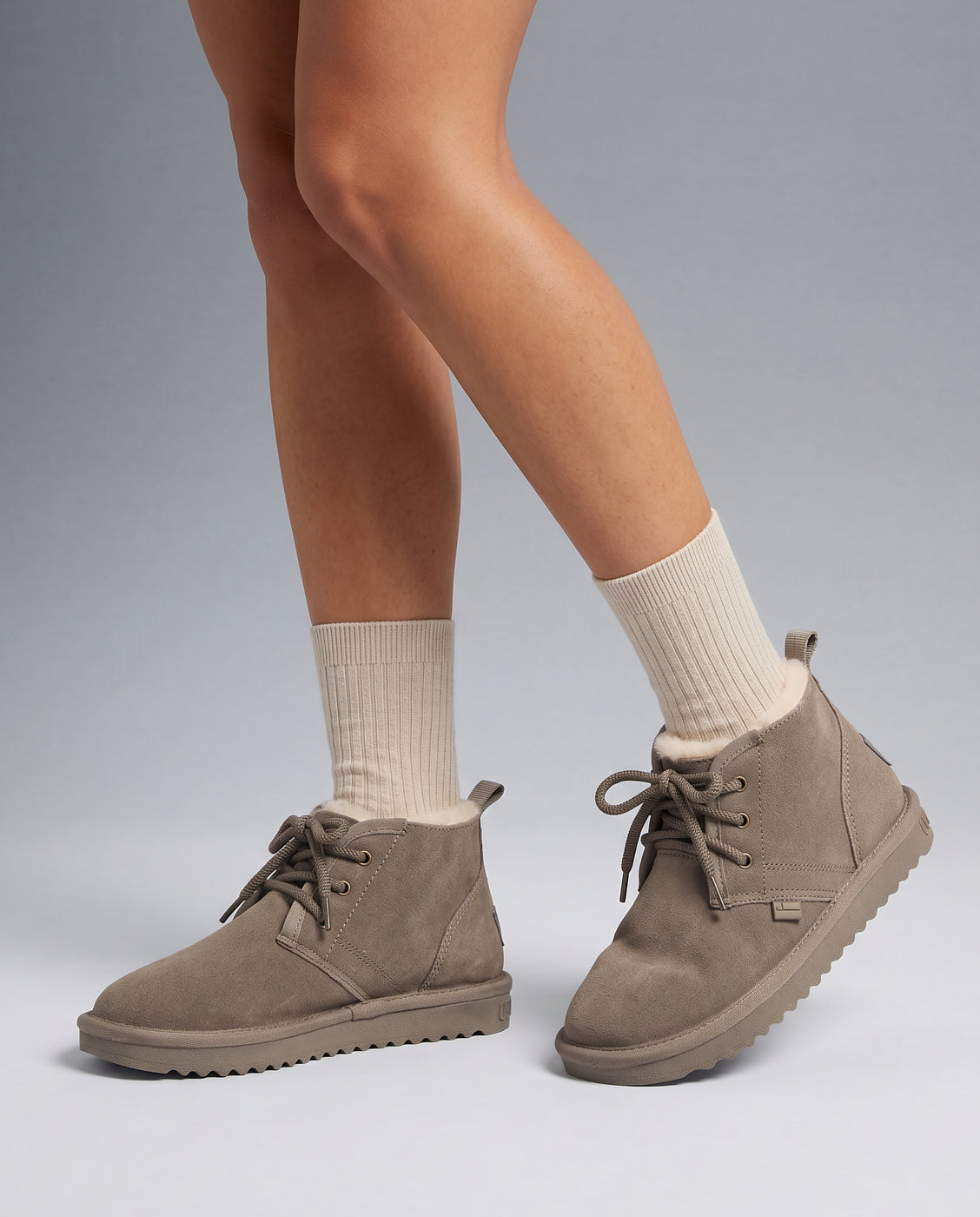 Botas de pelo unisex en piel con cordones nordic lite safari - D.Franklin - Gris Gris-2