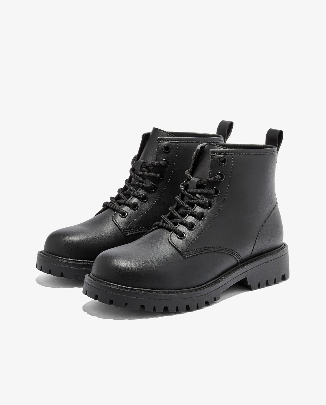 Botines de mujer con plataforma y cordones sierra command - D.Franklin - Negro Negro-4