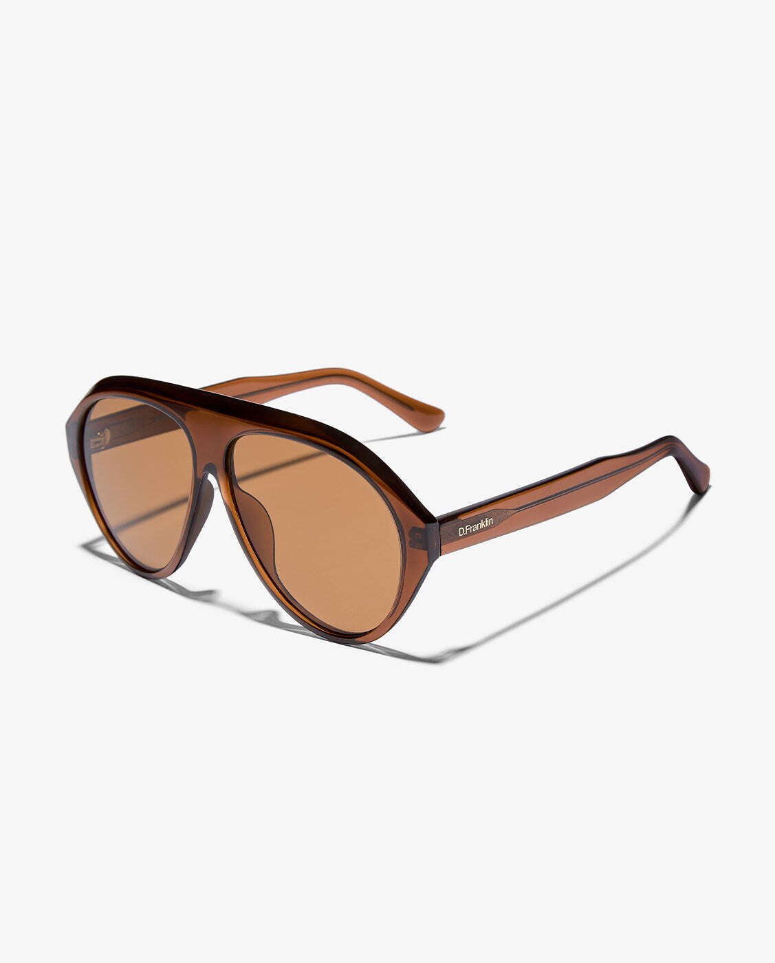 Gafas de sol unisex con forma de aviador icon - D.Franklin - Marrón Marrón-3