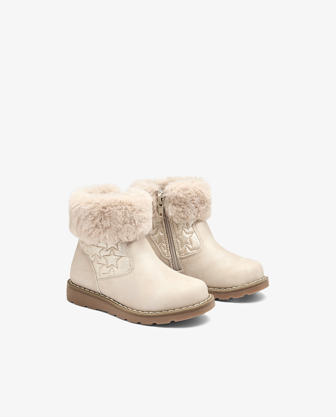 Botas de niña con cremallera y detalles de estrella - Conguitos - Beige Beige-2