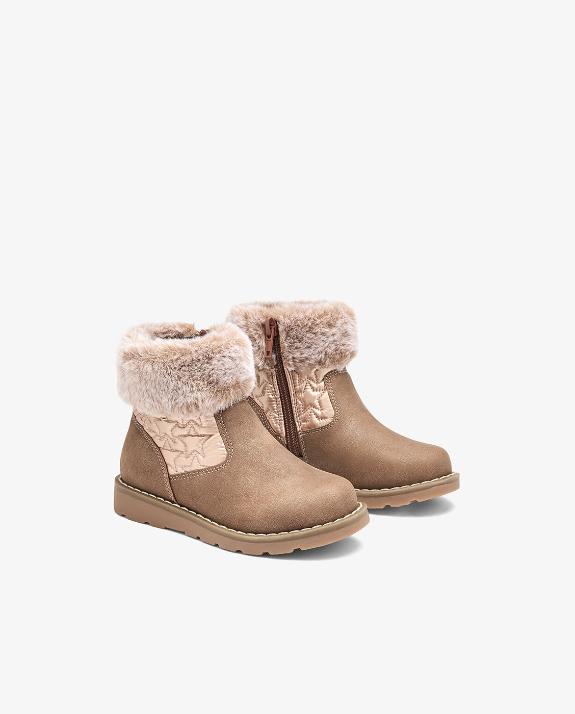 Botas de niña con cremallera y detalles de estrella - Conguitos - Marrón Marrón-2