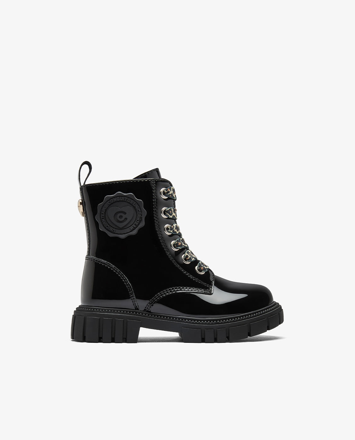 Imagen 0 de Botas militares de niña con cremallera Negro