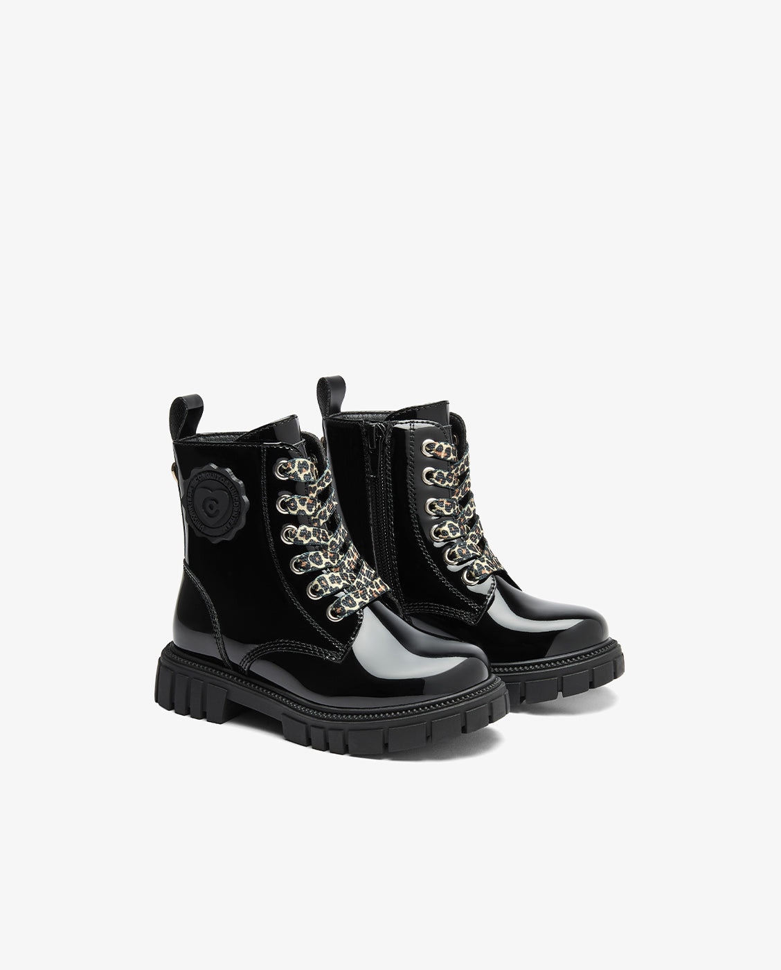 Botas militares de niña con cremallera - Conguitos - Negro Negro-2