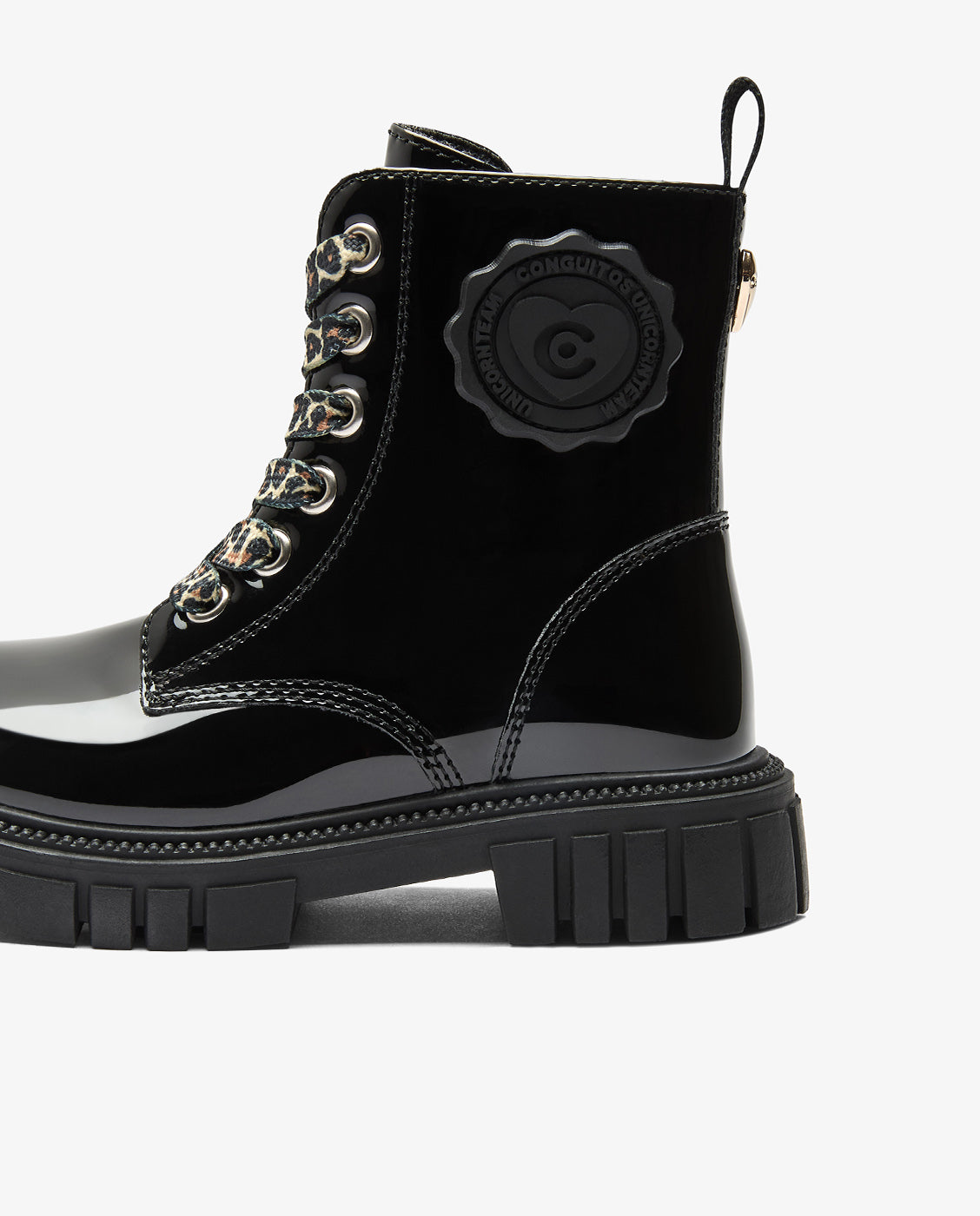 Botas militares de niña con cremallera - Conguitos - Negro Negro-4