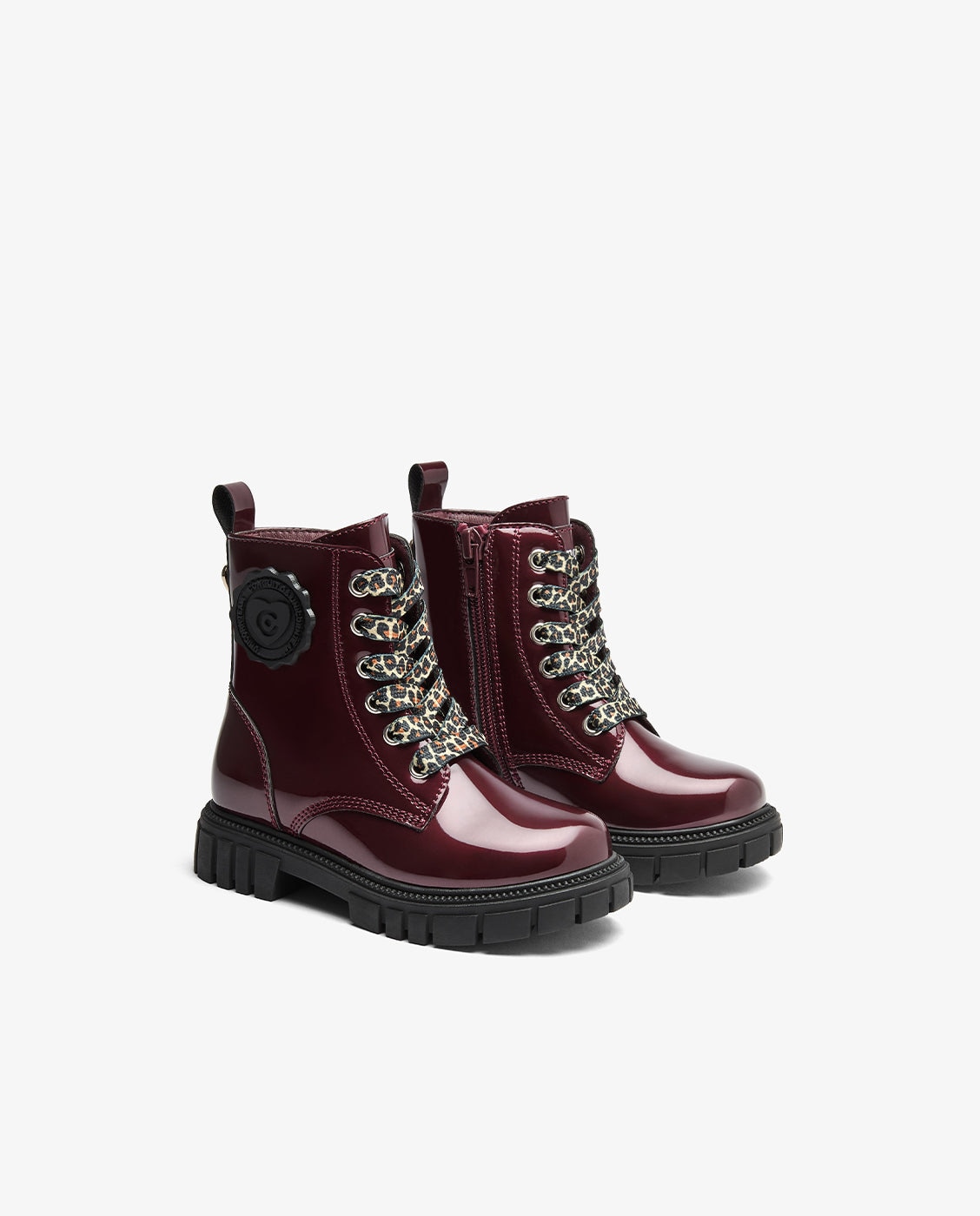 Botas militares de niña con cremallera - Conguitos - Burdeos Burdeos-2