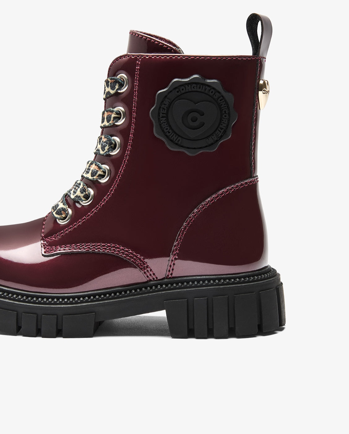 Botas militares de niña con cremallera - Conguitos - Burdeos Burdeos-4