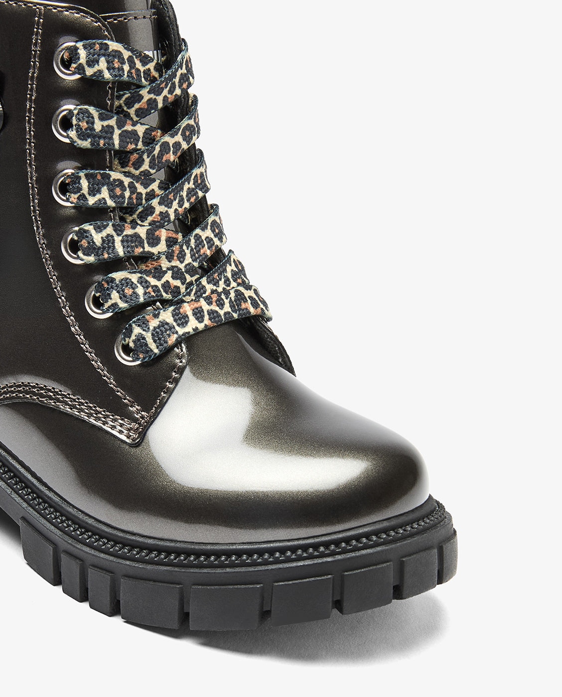 Botas militares de niña con cremallera - Conguitos - Gris Gris-3