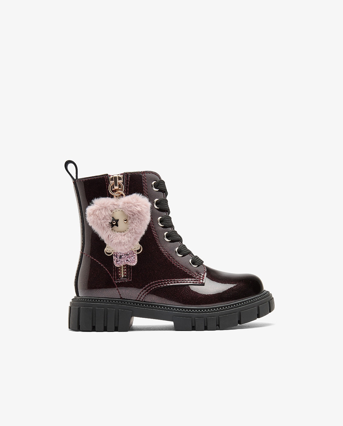 Botas de niña con adorno de pelo colgante - Conguitos - Burdeos Burdeos-1