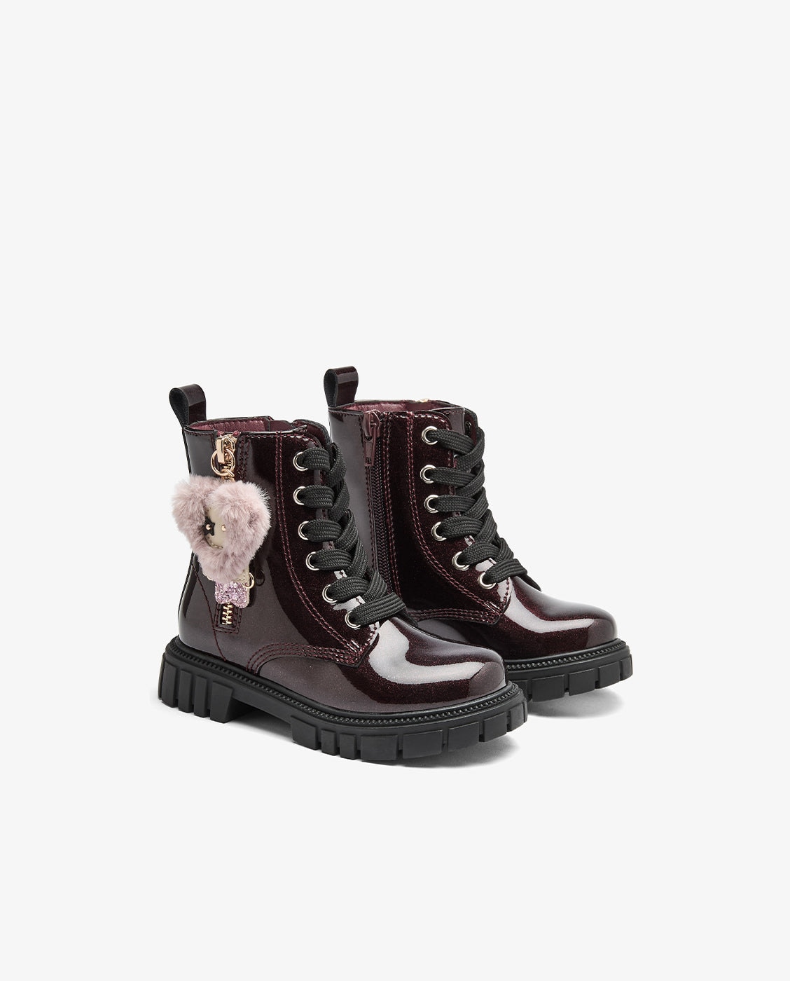 Botas de niña con adorno de pelo colgante - Conguitos - Burdeos Burdeos-2
