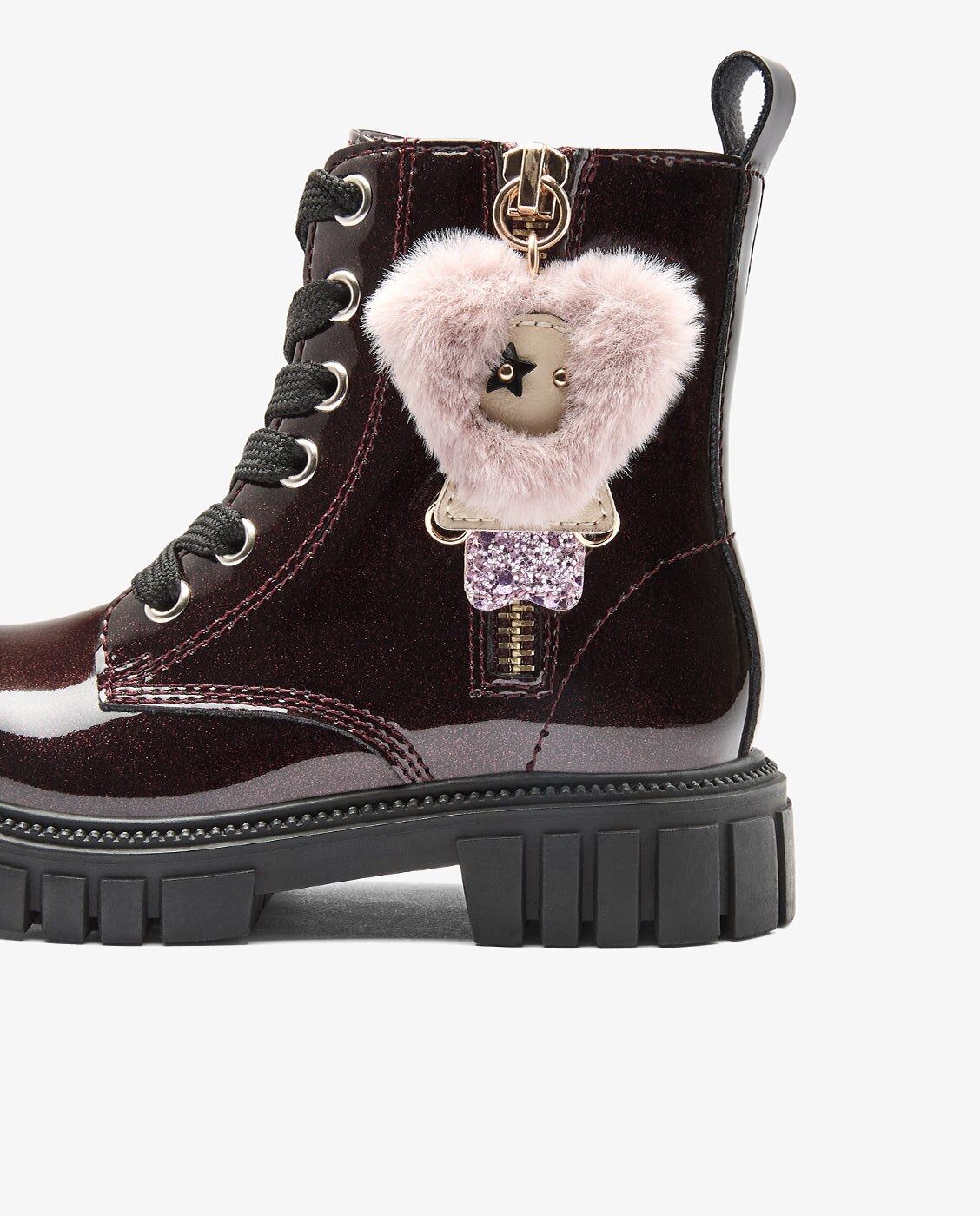 Botas de niña con adorno de pelo colgante - Conguitos - Burdeos Burdeos-4