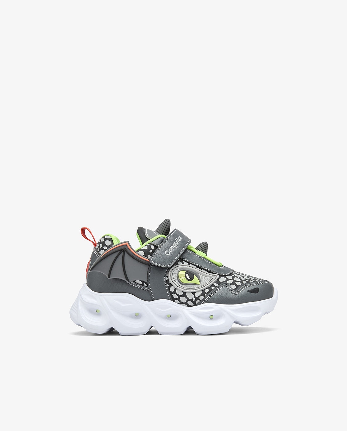 Zapatillas de luces de niños con forma de dragón y cierre adherente - Conguitos - Negro Negro-1