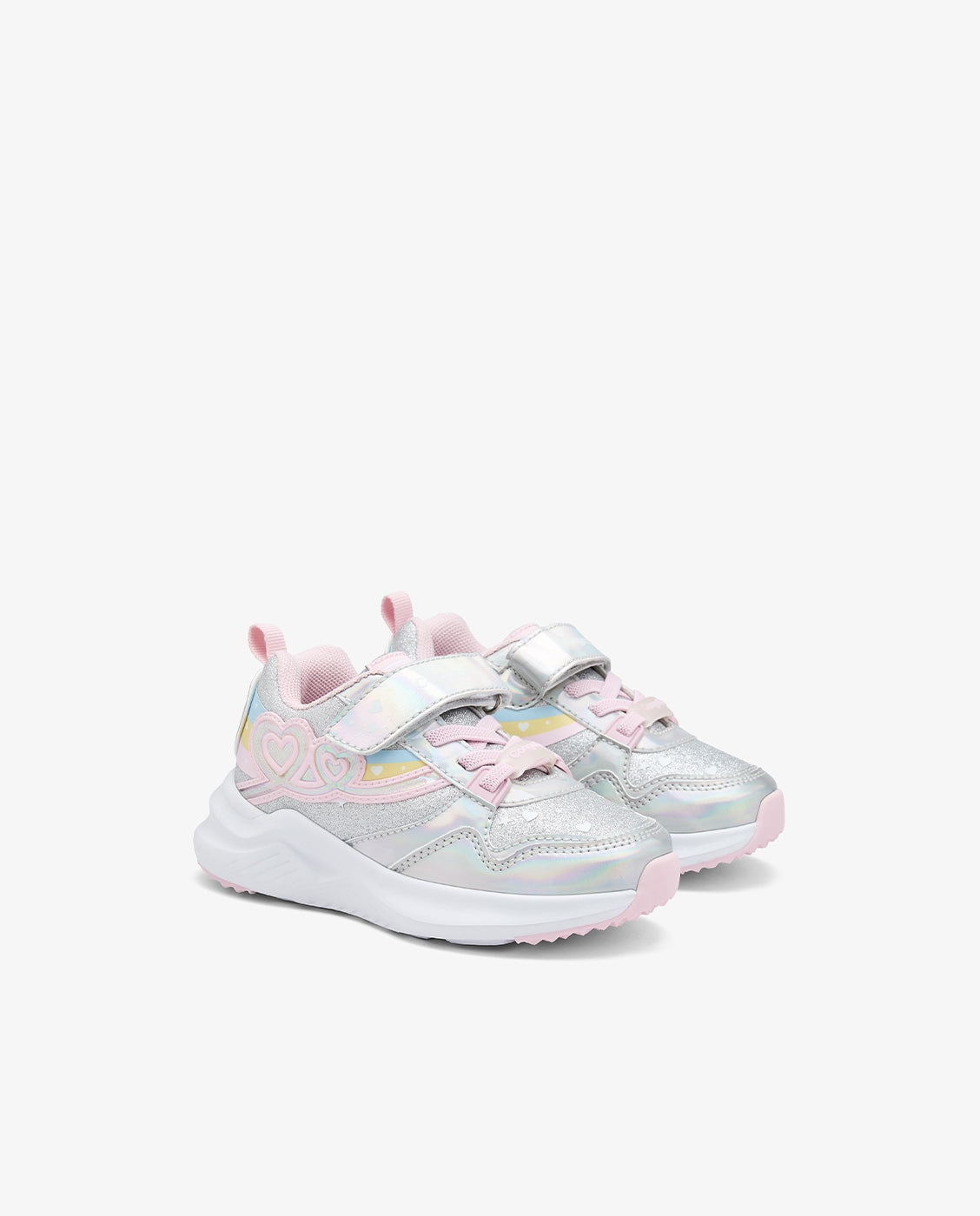 Zapatillas de niña con cierre adherente y cordones elásticos - Conguitos - Plata Plata-3
