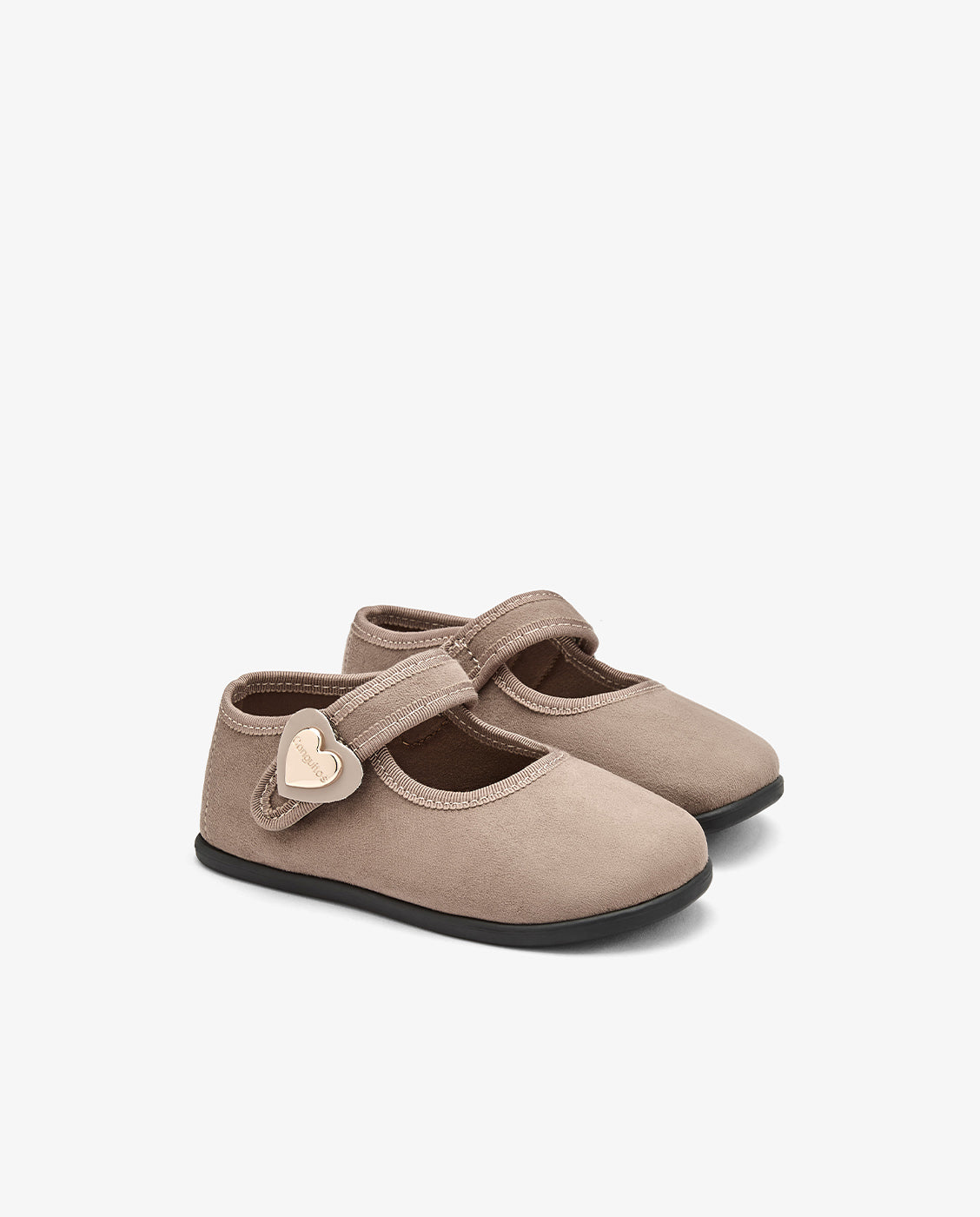 Imagen 2 de Merceditas Barefoot de niña con adorno corazón rosa - Conguitos - Marrón Marrón