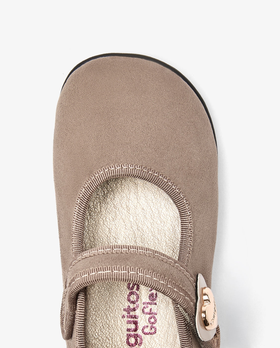 Imagen 4 de Merceditas Barefoot de niña con adorno corazón rosa - Conguitos - Marrón Marrón