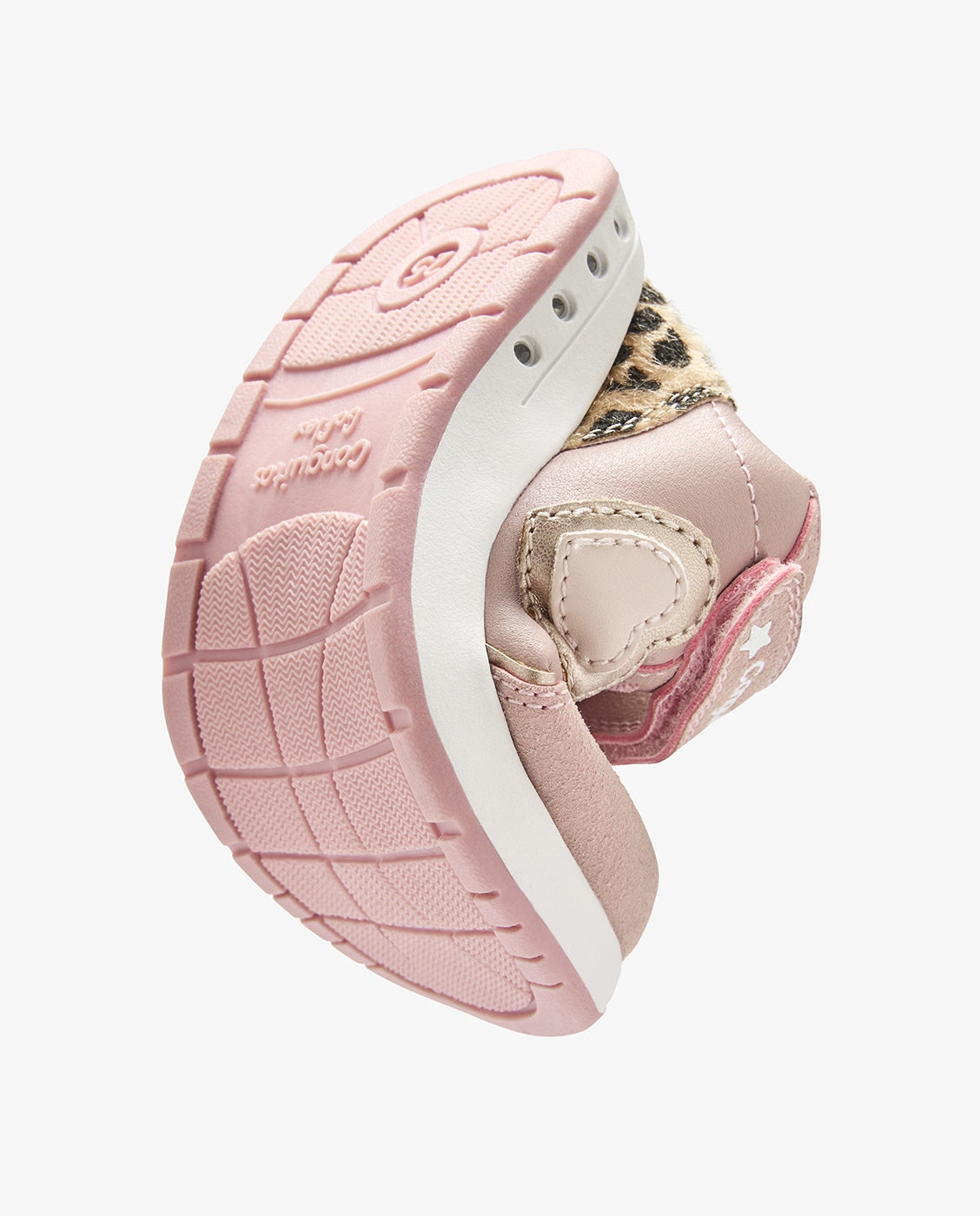 Imagen 3 de Zapatillas de luces de niña barefoot con detalle de corazón - Conguitos - Rosa Rosa