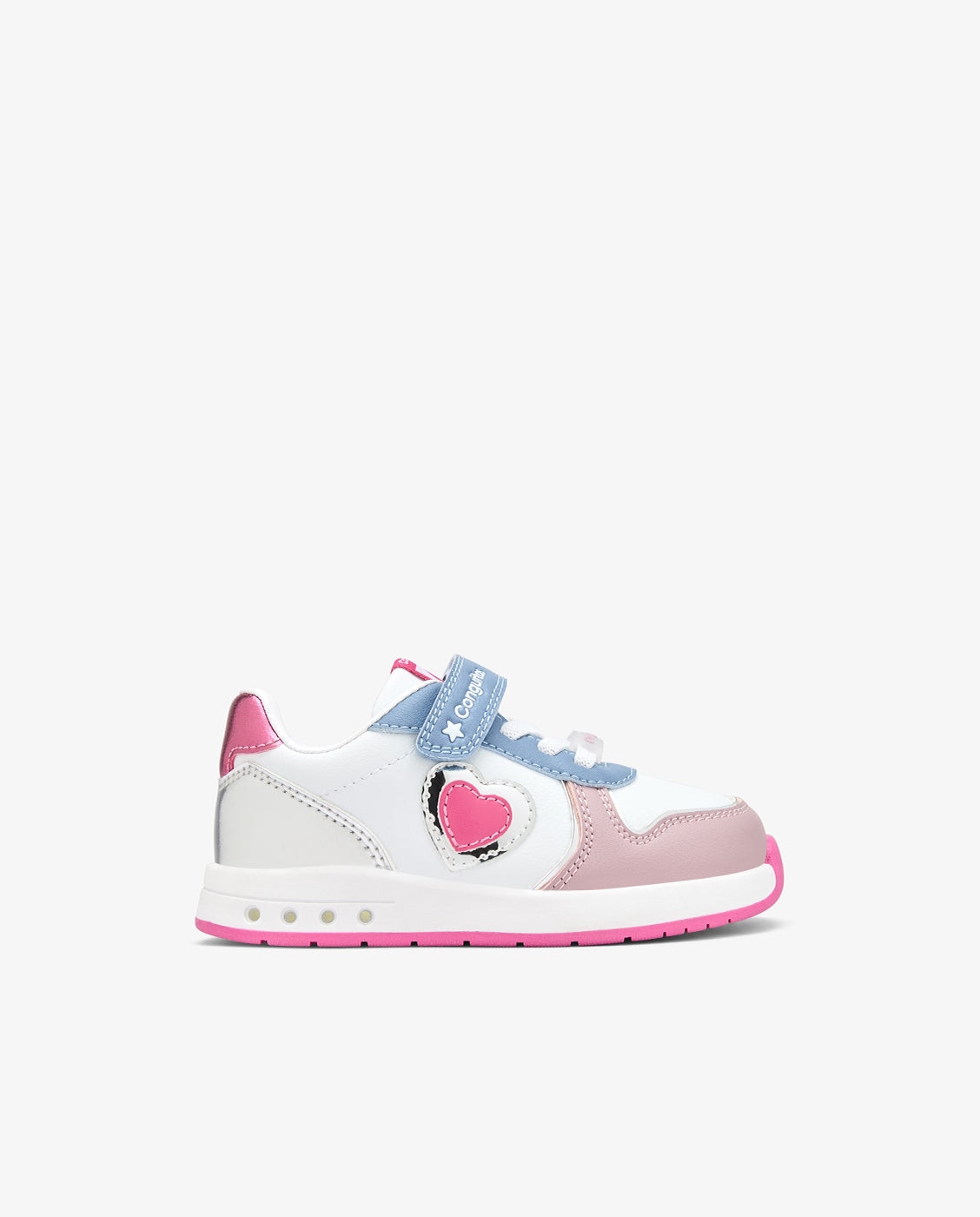 Zapatillas de niña Barefoot con luz multicolor - Conguitos - Rosa Rosa-1