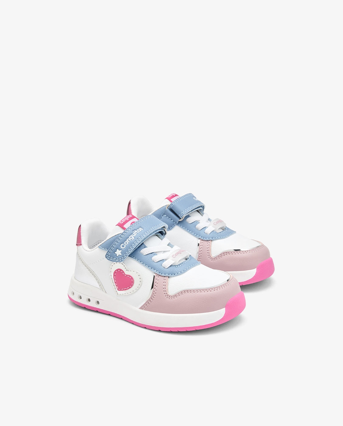 Zapatillas de niña Barefoot con luz multicolor - Conguitos - Rosa Rosa-2