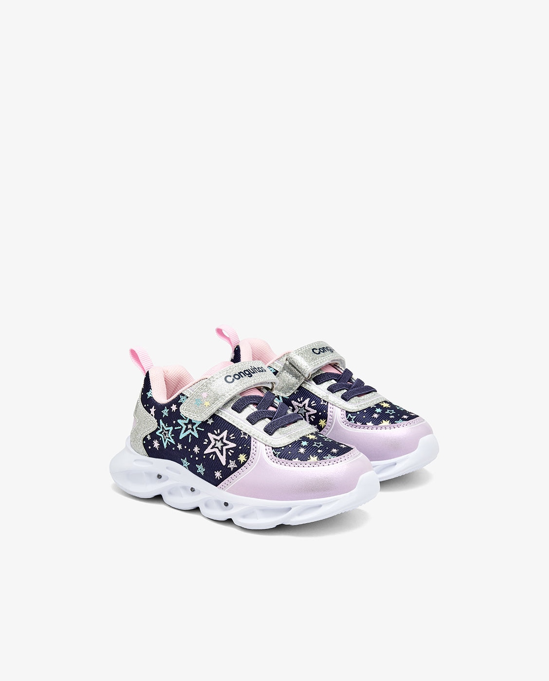 Zapatillas de niña con luz marino - Conguitos - Azul Azul-2