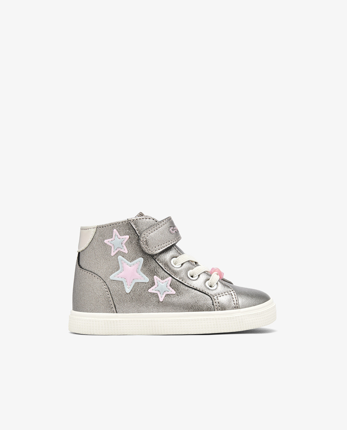 Zapatillas altas de niña barefoot con cierre adherente y detalles de estrella - Conguitos - Gris Gris-1