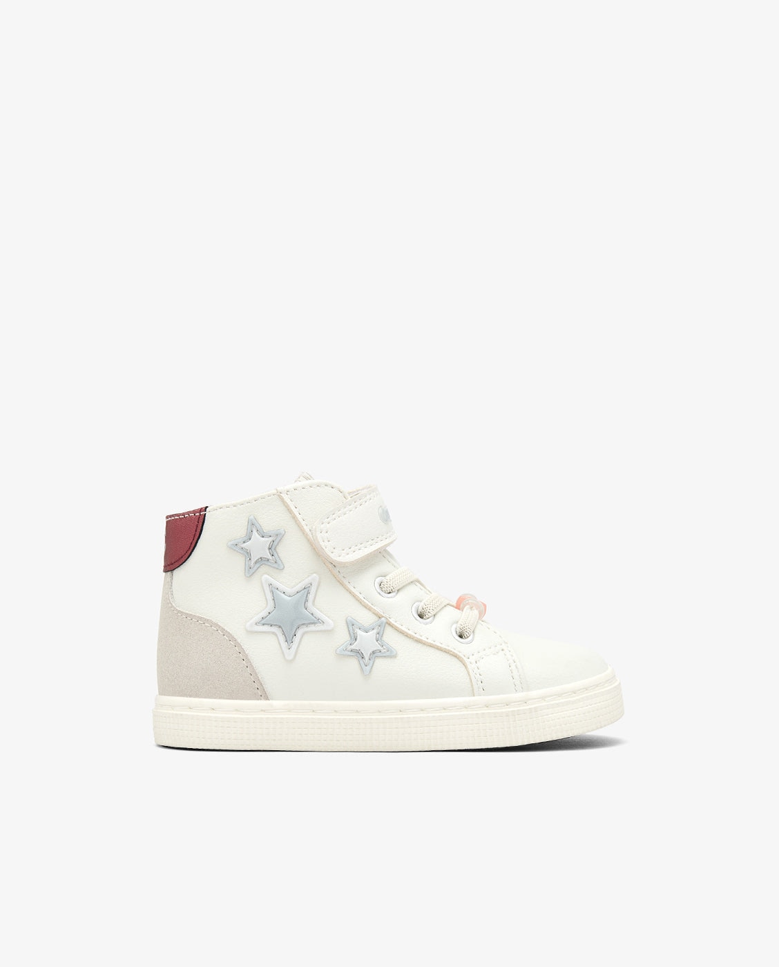 Zapatillas altas de niña barefoot con cierre adherente y detalles de estrella - Conguitos - Blanco Blanco-1