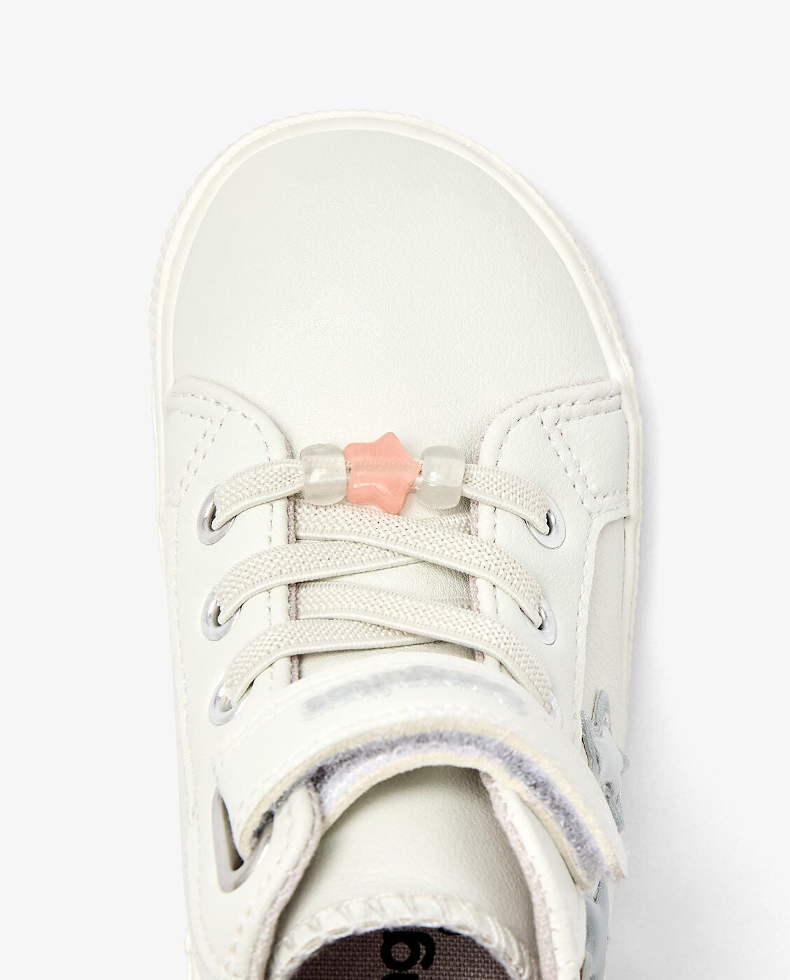 Zapatillas altas de niña barefoot con cierre adherente y detalles de estrella - Conguitos - Blanco Blanco-4