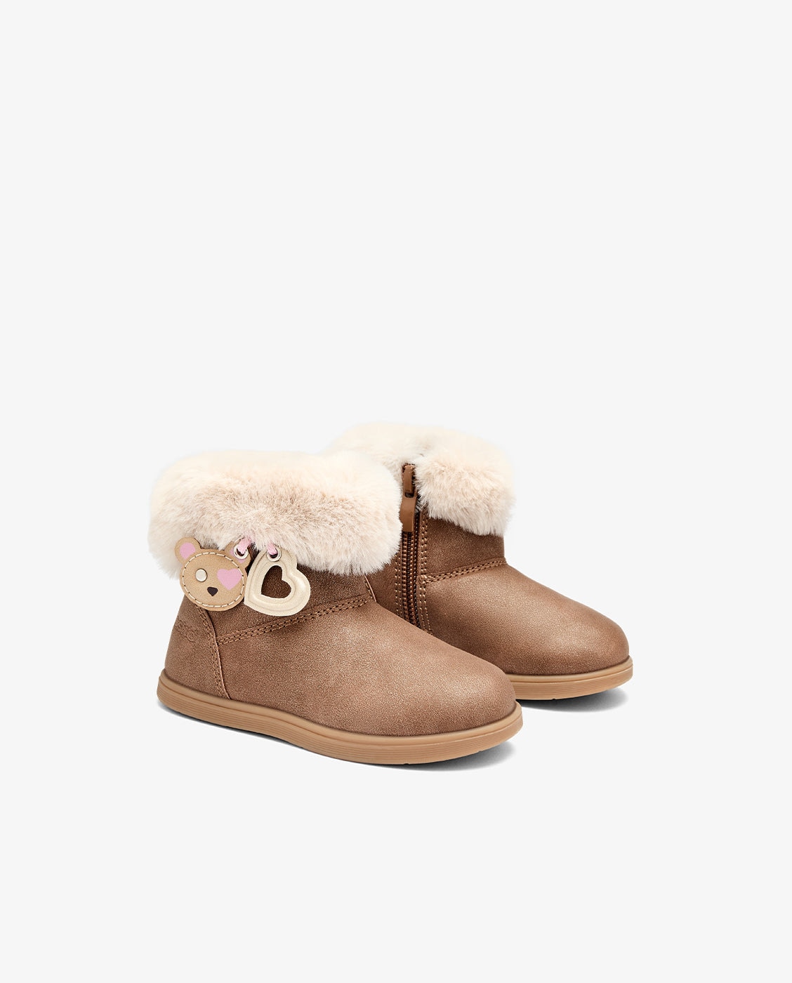 Botas de niña de caña baja con cremallera podologic - Conguitos - Marrón Marrón-2