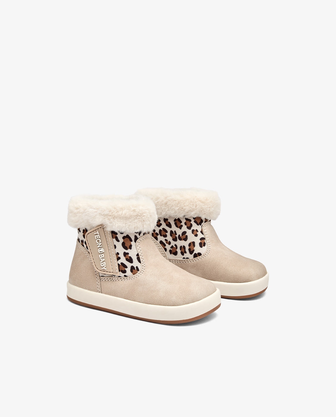 Botas de bebés barefoot estampadas con cierre adherente tecnobaby - Conguitos - Beige Beige-2