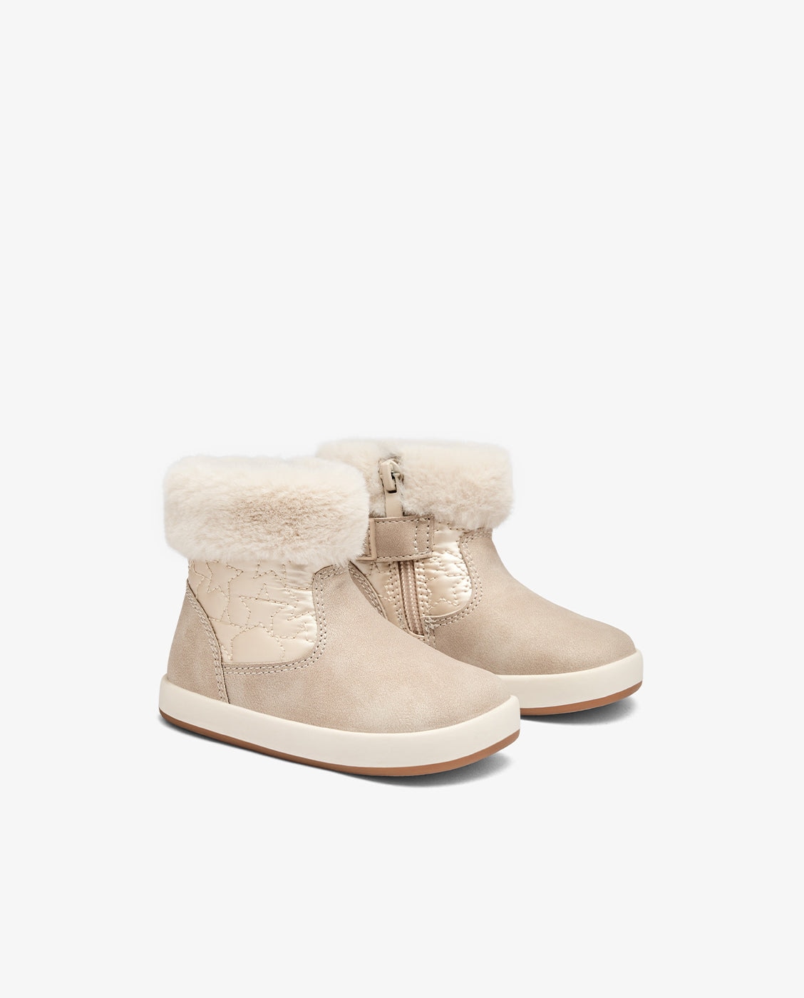 Botas de bebés barefoot con estrellas y cierre adherente tecnobaby - Conguitos - Beige Beige-2