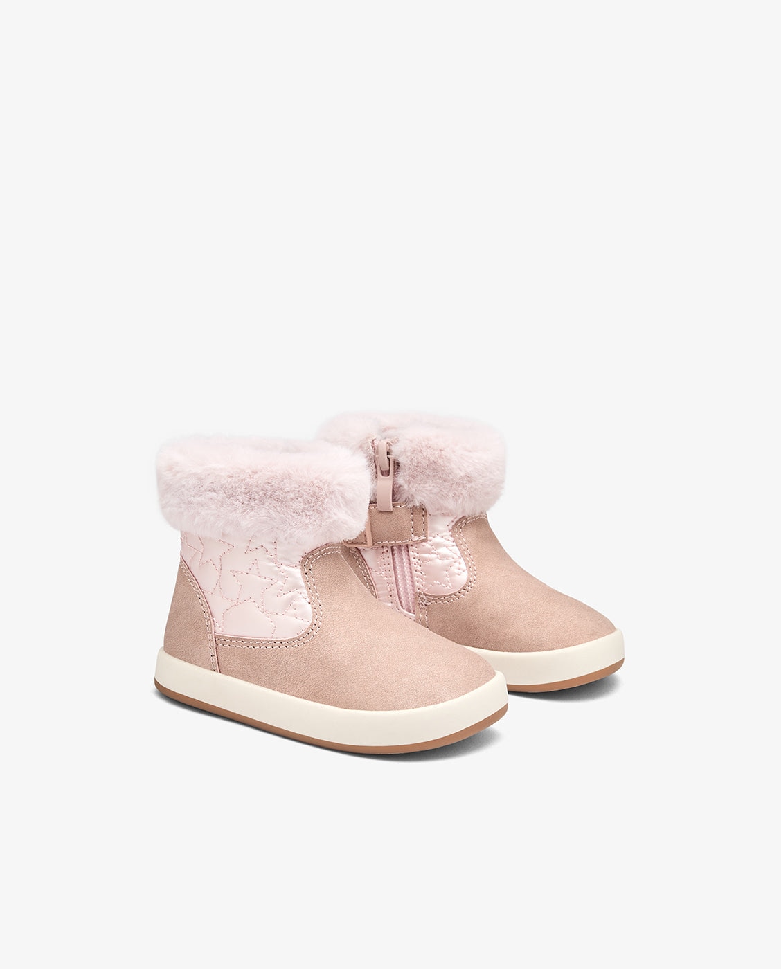 Botas de bebés barefoot con estrellas y cierre adherente tecnobaby - Conguitos - Rosa Rosa-2