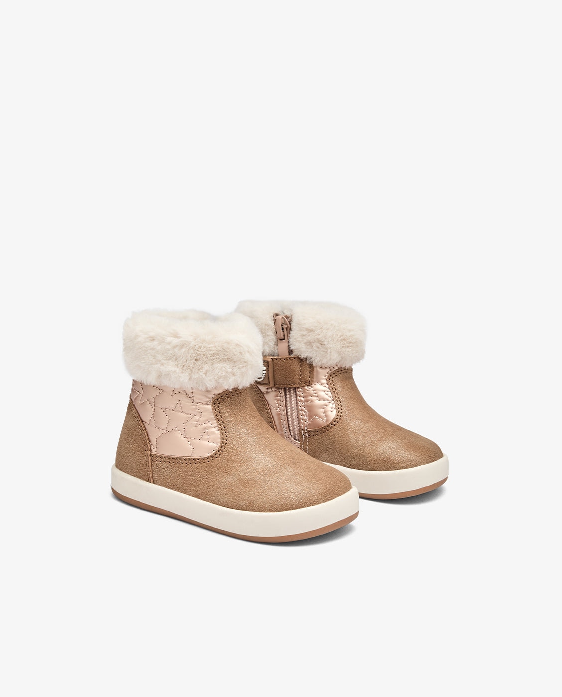 Botas de bebés barefoot con estrellas y cierre adherente tecnobaby - Conguitos - Marrón claro Marrón claro-2