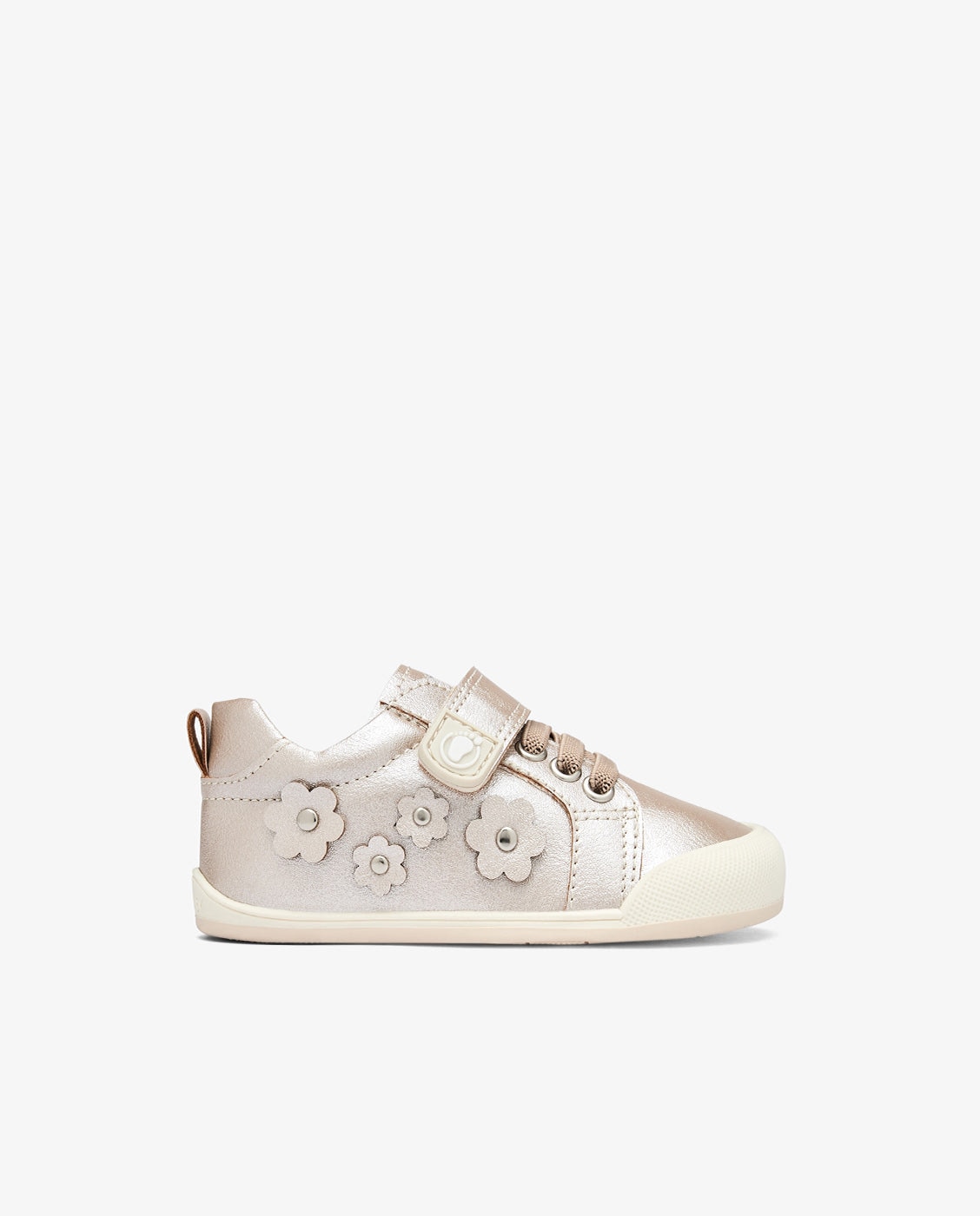 Imagen 0 de Zapatillas deportivas de bebés metalizadas con flores tecnobaby Oro