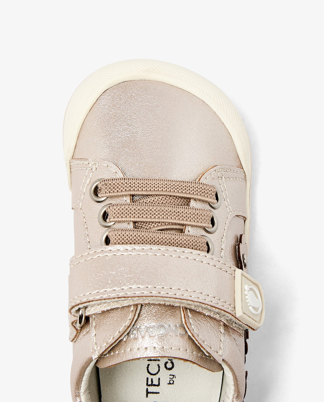 Zapatillas deportivas de bebés metalizadas con flores tecnobaby - Conguitos - Oro Oro-4