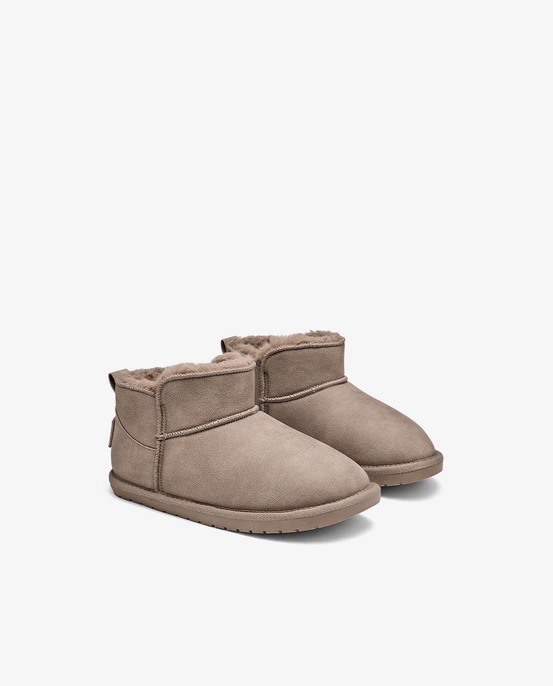 Botas de niña estilo australiana de corte bajo barefoot con forro de pelo b&w - Conguitos - Marrón Marrón-2