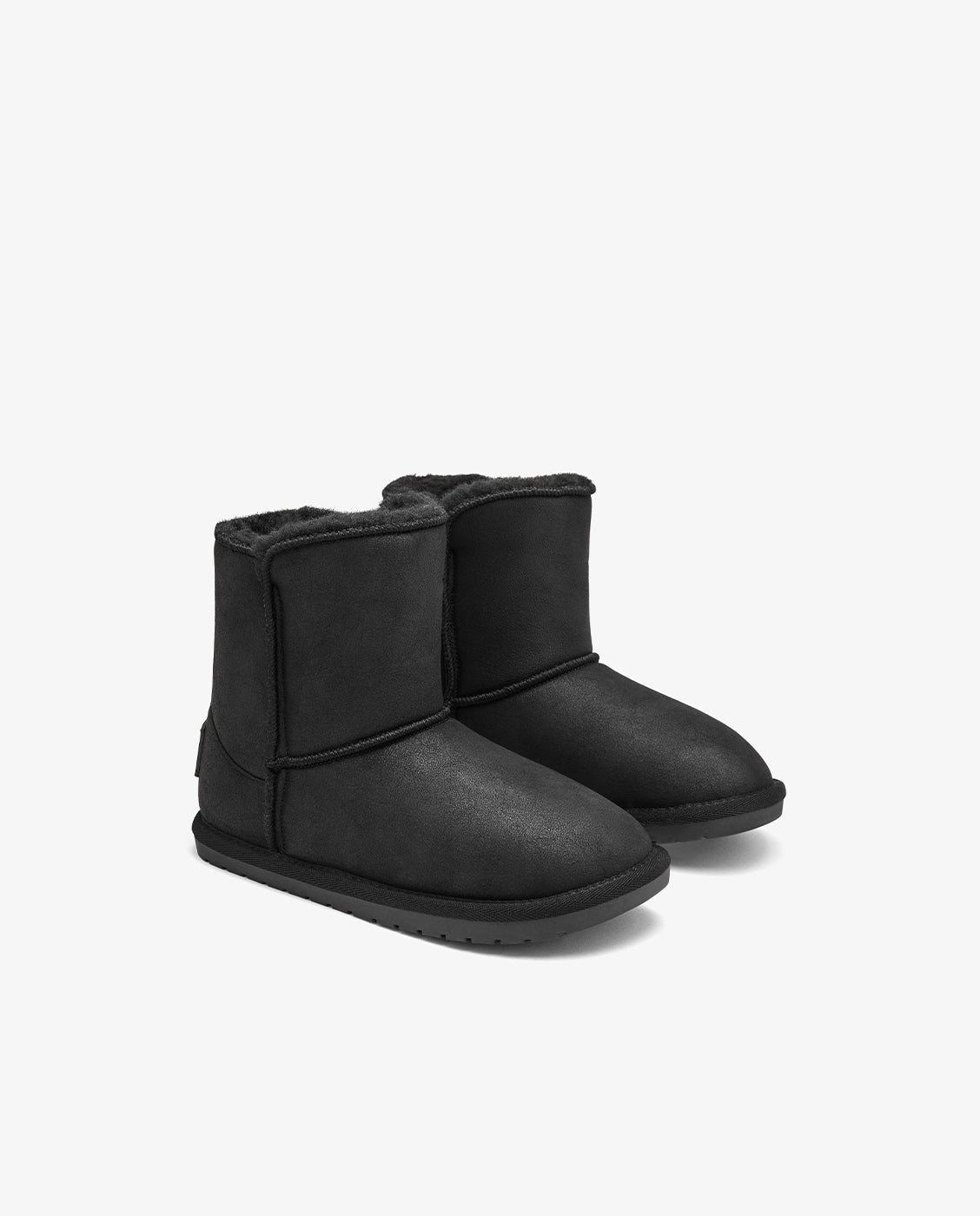 Botas de niña estilo australiana barefoot con forro de pelo b&w - Conguitos - Negro Negro-2