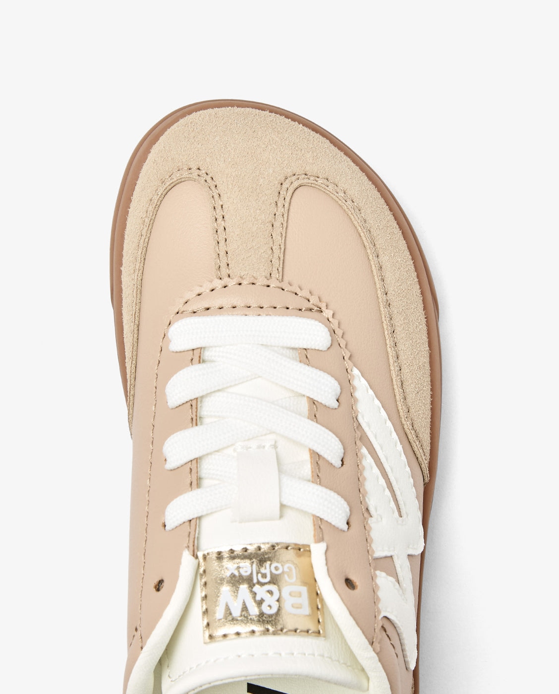 Zapatillas deportivas de niña con cordones con puntera reforzada b&w - Conguitos - Beige Beige-4