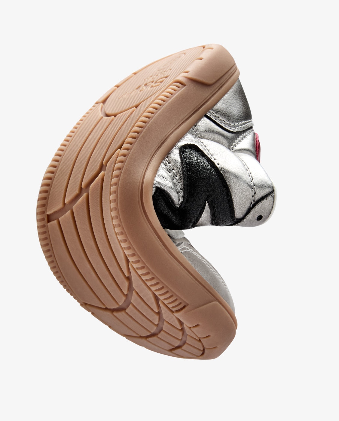Conguitos - Zapatillas deportivas de niña metalizadas con cordones b&amp;w.