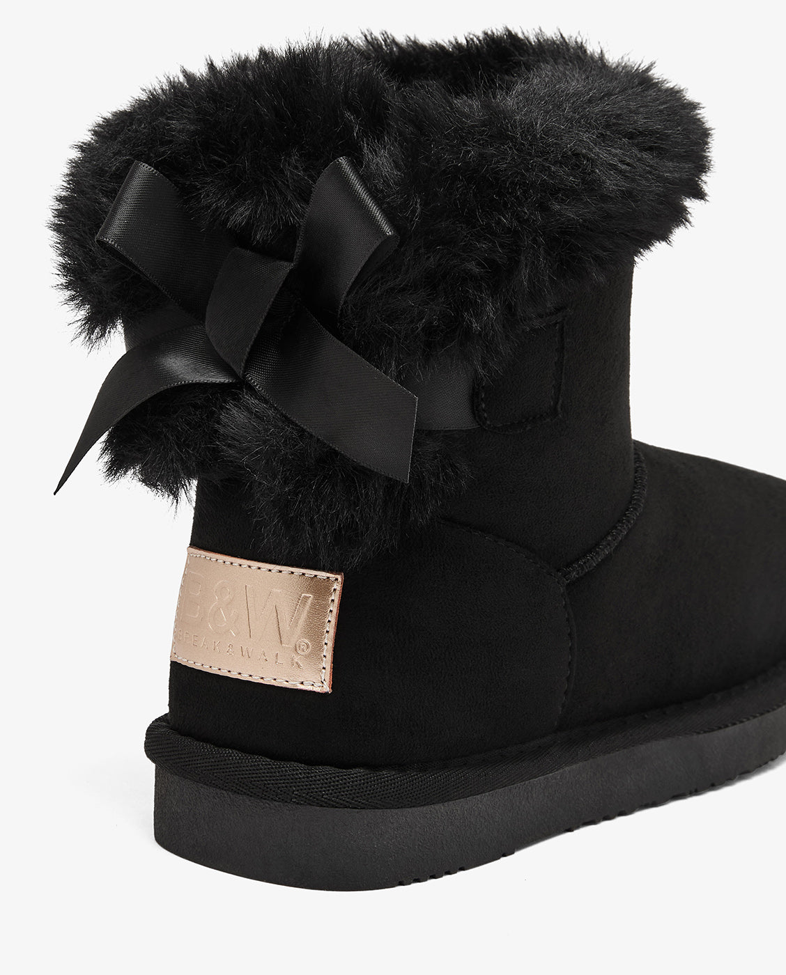Imagen 4 de Botas de niña estilo australiana con lazo y forro de pelo b&w - Conguitos - Negro Negro