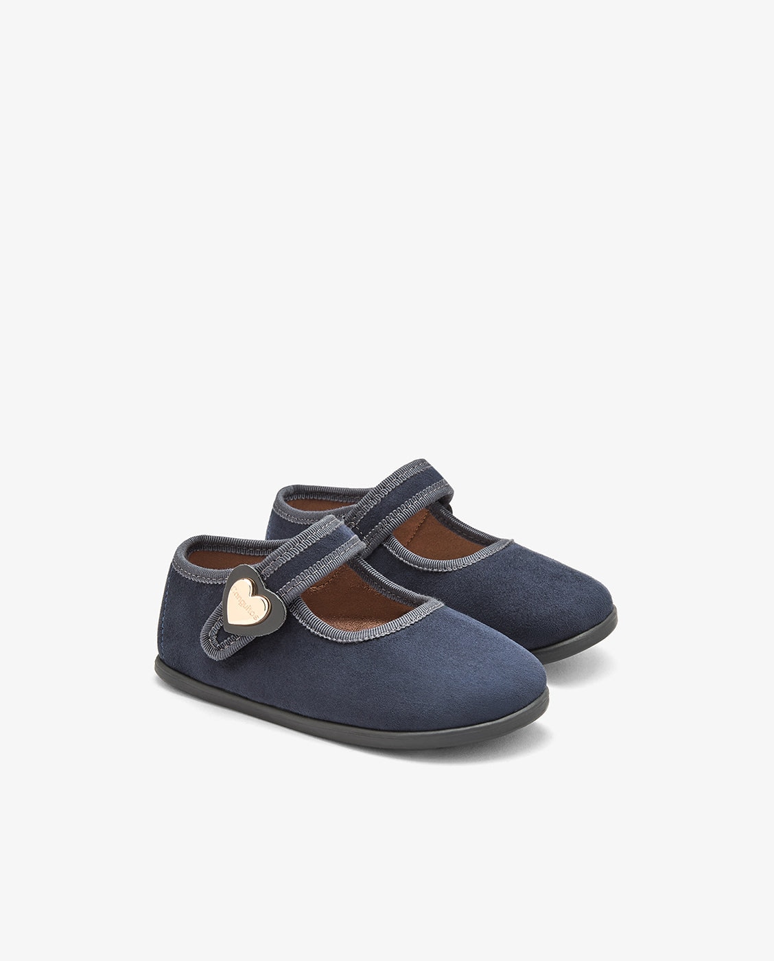 Imagen 2 de Merceditas Barefoot de niña con adorno corazón rosa - Conguitos - Azul Azul